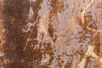 Old rusty metal with scratches and cracks. Abstract background