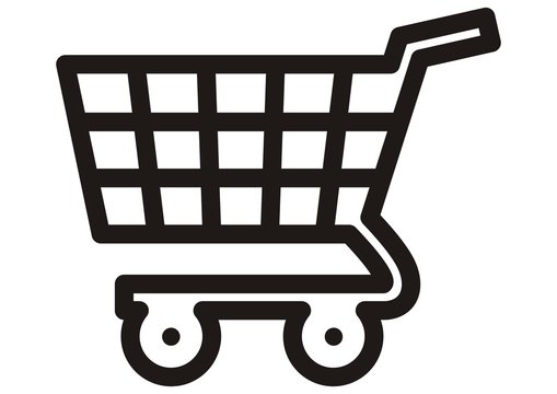shopping cart, vector icon