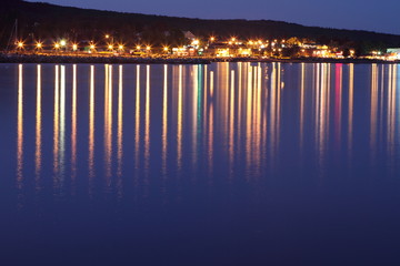 Town view at night