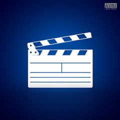 Obraz premium Movie clapper board vector icon.