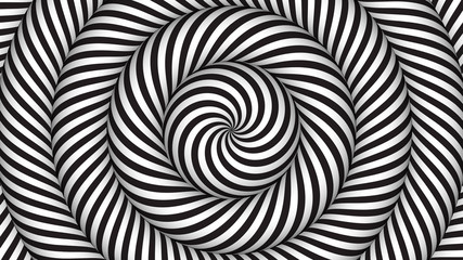 hypnotic background with black and white concentric circles in motion