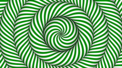 hypnotic background with green and white concentric circles in motion