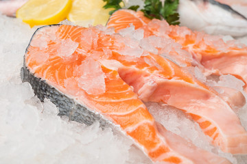 Fresh salmon fish with lemon 