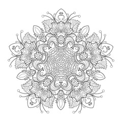 A lot of elements spring floral mandala