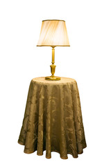 Table lamp in an interior.