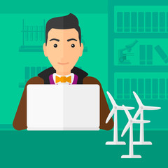 Man working at laptop. 