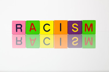 Racism - an inscription from children's blocks