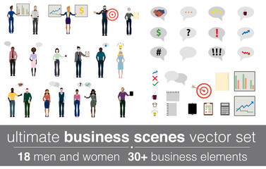Ultimate business scenes vector set