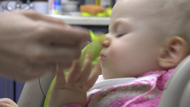 Little Baby Don't Want to Eat, Objection to Eat. 4K UltraHD video.
