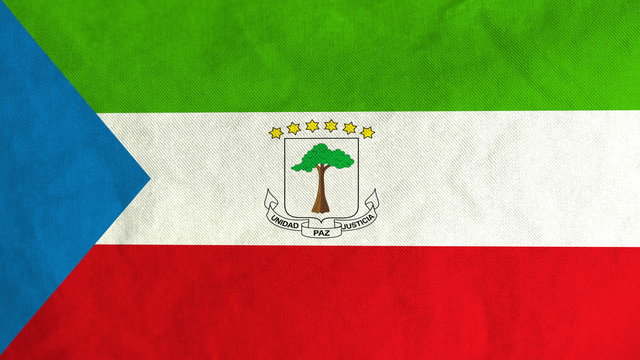 Equatorial Guinean flag waving in the wind (full frame footage in 4K UHD resolution).