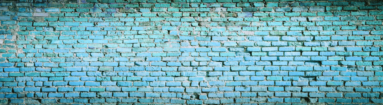Background of blue brick wall pattern texture. High resolution