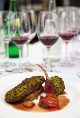 Grilled rack of lamb, english style dish