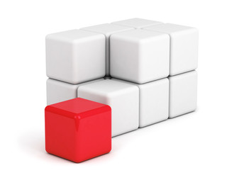 Obraz premium bright red box ouf of the crowd