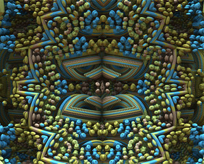 3D fractal ornament in muted colors