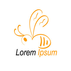 A logo for apiculture with the orange bee