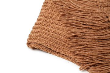 brown woolen scarf on the white background