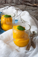Mango ice cream sorbet