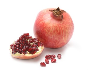 pomegranate isolated on white