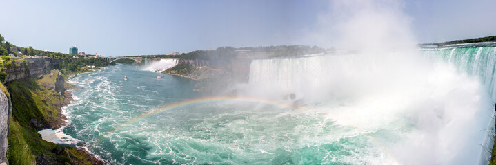 American and Canadian Niagara Falls and Bridal Veil Falls form Ontario Canada