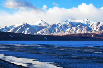 Gurla Mandhata peak and Rakshas Tal Lake, Tibet