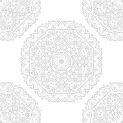 Oriental vector classic light silver ornament. Seamless abstract background