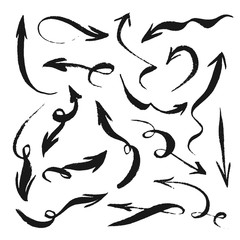 Obraz premium Isolated grunge hand drawn arrows set.
