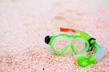 Snorkeling equipment on beach