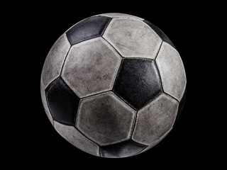 Old soccer ball isolated