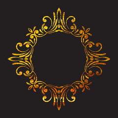 Elegant luxury retro floral gold frame.