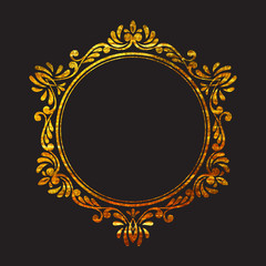 Elegant luxury retro floral gold frame.