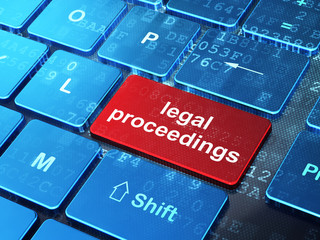Fototapeta premium Law concept: Legal Proceedings on computer keyboard background
