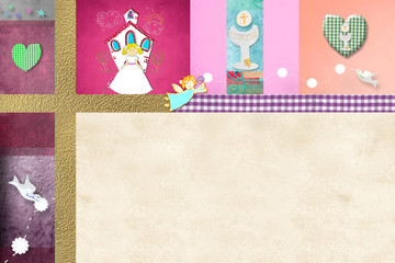 First Holy Communion invitation card girl