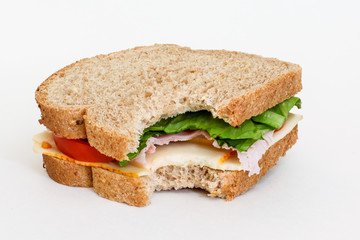 Sandwich on white background on with