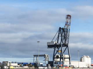Fototapeta na wymiar Container crane harbor logistic