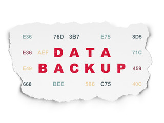 Obraz premium Data concept: Data Backup on Torn Paper background