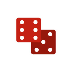 Red dice flat icon 