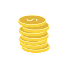 Stack of gold coins flat icon