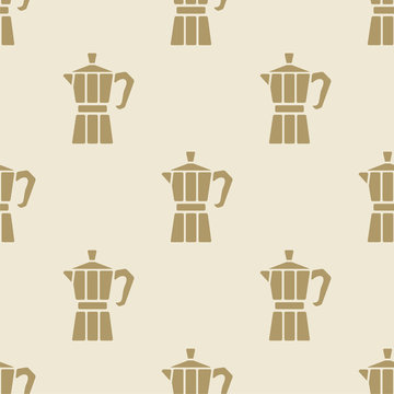 Italian coffee maker moca pattern tile background seamless