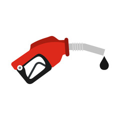Red gas station gun flat icon