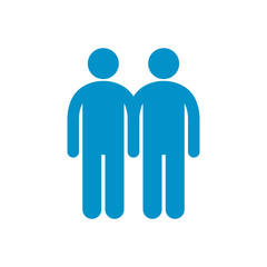 Two male flat icon 