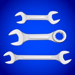Wrench set isolated. Vector illustration