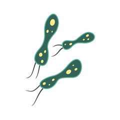 Rod-shaped virus flat icon 
