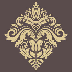 Elegant vector ornament in the style of barogue. Abstract traditional pattern with oriental elements