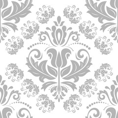 Oriental vector classic grey ornament. Seamless abstract background