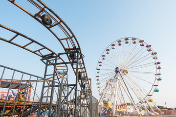 Ferris Wheel on  blue sky