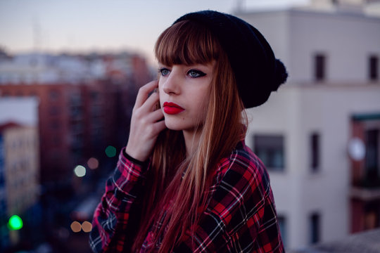Young woman standing outdoors