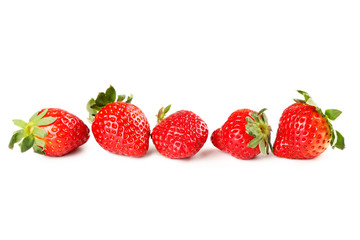 Strawberry isolated on a white, close up