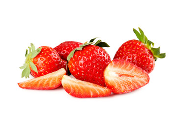 Strawberry isolated on a white, close up