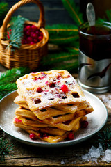 waffle with bran and cranberry