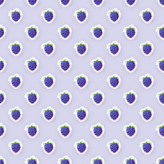 Vector Seamless Background with Blackberries  - 102770315